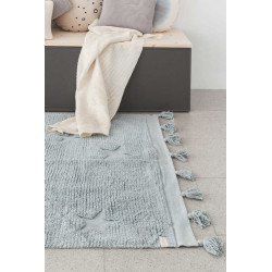 Ručne tkaný kusový koberec Hippy Stars Aqua Blue