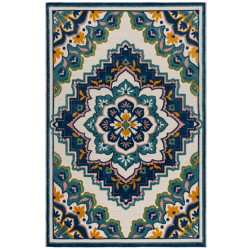 Kusový koberec Miami Beach Floral Blue – na von aj na doma