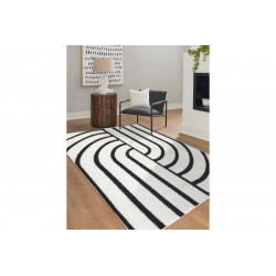 AKCIA: 80x150 cm Kusový koberec Mode 8631 geometric cream/black