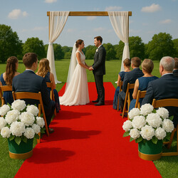 SUPER CENA: Červený svadobný koberec Budget