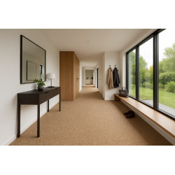 Metrážny koberec Santana béžová s podkladom gél, záťažový