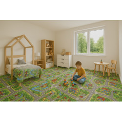 Dětský metrážový koberec Hravé město - neúčtujeme odřezky z role