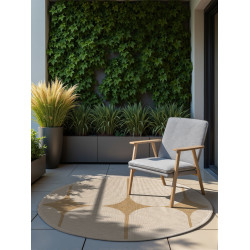 Kusový koberec Duet Bowen 106245 Beige/White kruh - na von aj na doma