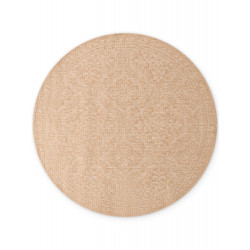 Kusový koberec Duet Rosel Beige/White kruh - na ven i na doma