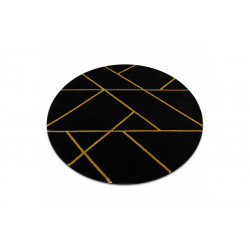 AKCIA: 120x120 (průměr) kruh cm Kusový koberec Emerald geometric 1012 black and gold kruh