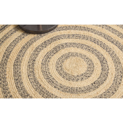 Ručne viazaný kusový koberec Aurea SM 05 Natural Black kruh