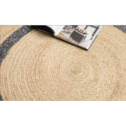 Ručne viazaný kusový koberec Nora J-48 Natural kruh