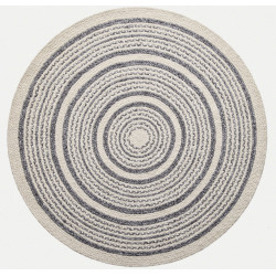 Ručne viazaný kusový koberec Soma SM04 Silver Black kruh
