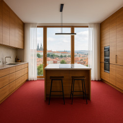 Metrážny koberec Astra červená - neúčtujeme odrezky z role