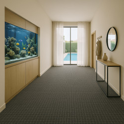 AKCIA: 109x220 cm Koberec metráž Udinese antracitový - neúčtujeme odrezky z role - obšitý zo všetkých strán