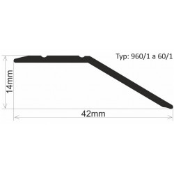 DOPRODEJ: 2700x42x14 mm cm Vyrovnávací lišta (profil) Bronz