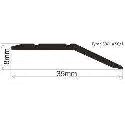 DOPRODEJ: 2700x42x14 mm cm Vyrovnávací lišta (profil) Bronz