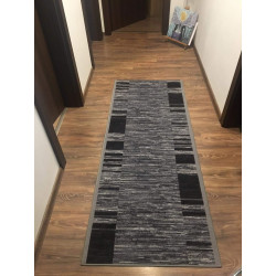 AKCIA: 460x110 cm Protišmykový behúň na mieru Adagio 19 sivý - obšitý zo všetkých strán