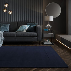 DOPRODEJ: 120x170 cm Kusový ručně tkaný koberec Tuscany Textured Wool Border Blue