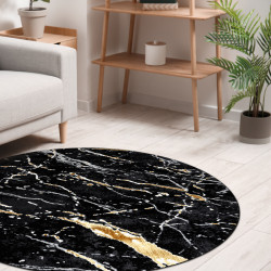 Kusový koberec Allure 1963 black/gold kruh