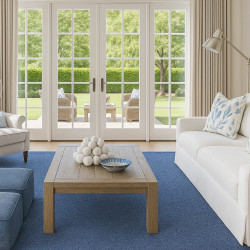 Kusový koberec Velur Ultra tm. modrý štvorec