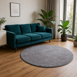 Kusový koberec Velur Ultra strieborný kruh