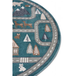AKCIA: 100x100 (průměr) kruh cm Detský koberec Adventures 105967 Blue Grey kruh
