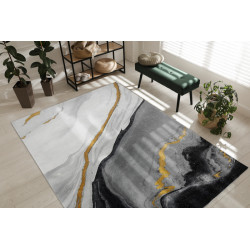 AKCIA: 80x150 cm Kusový koberec Emerald 1017 black and gold