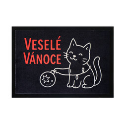 Rohožka Veselé Vianoce s mačkou 40x60 cm