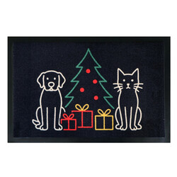 Rohožka Vianoce pri Psíku a mačičky 40x60 cm