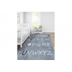 AKCIA: 80x150 cm Detský kusový koberec Junior 52106.801 Alphabet grey