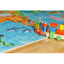 DOPRODEJ: 80x120 cm Dětský kusový koberec Torino kids 233 WORLD MAP