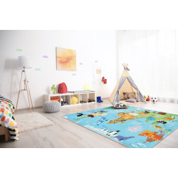 DOPRODEJ: 80x120 cm Dětský kusový koberec Torino kids 233 WORLD MAP