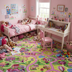 Dětský metrážový koberec silnice Sweet Town - neúčtujeme odřezky z role