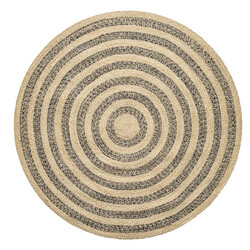 Ručne viazaný kusový koberec Aurea SM 05 Natural Black kruh