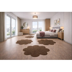 Kusový koberec Eton hnedý kvetina