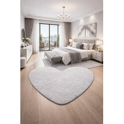 Kusový koberec Eton sivý srdce