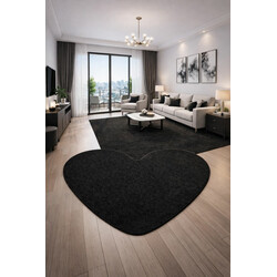 Kusový koberec Eton čierny srdce