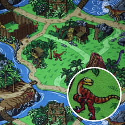 Detský metrážny koberec Dino - neúčtujeme odrezky z role