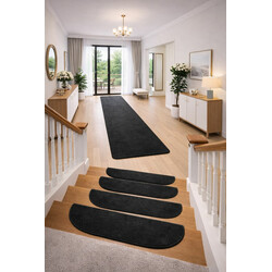 Nášľapy na schody Eton čierny polkruh, samolepiaci