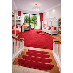 Nášľapy na schody Eton červený polkruh, samolepiaci