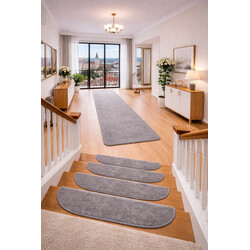 Nášľapy na schody Eton šedý polkruh, samolepiaci