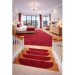 Nášľapy na schody Eton vínovo červený polkruh, samolepiaci