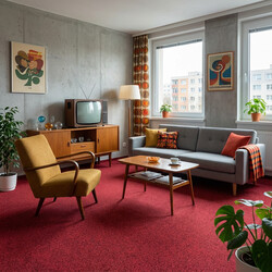 Metrážny koberec Balance 35 červený