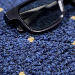 Kusový koberec Udinese modrý štvorec