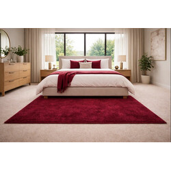 Kusový koberec Eton vínovo červený štvorec