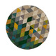 Ručne všívaný kusový koberec Illusion Prism Green/Multi kruh