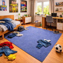 Kusový koberec Eton modrý 82 štvorec