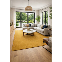 Kusový koberec Eton Exklusive žltý štvorec