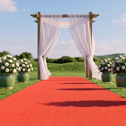 SUPER CENA: Červený svadobný koberec metrážny Budget