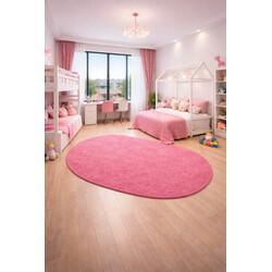 Kusový koberec Eton ružový ovál