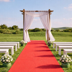 SUPER CENA: Červený svadobný koberec metrážny Budget