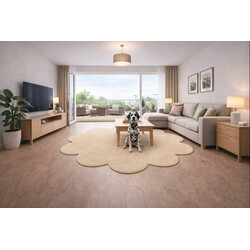 Kusový koberec Eton béžový kvetina