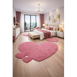 Kusový koberec Eton ružový srdce