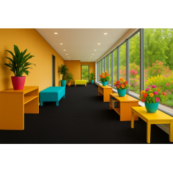 Koberec metráž Santana 50 čierna s podkladom gél